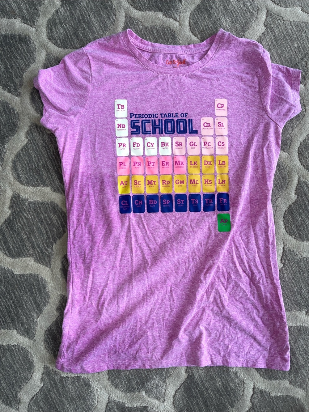 Cat & Jack Purple 'Periodic Table of School' Graphic Tee